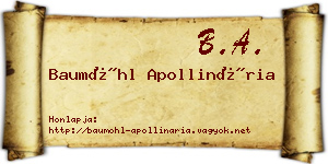 Baumöhl Apollinária névjegykártya